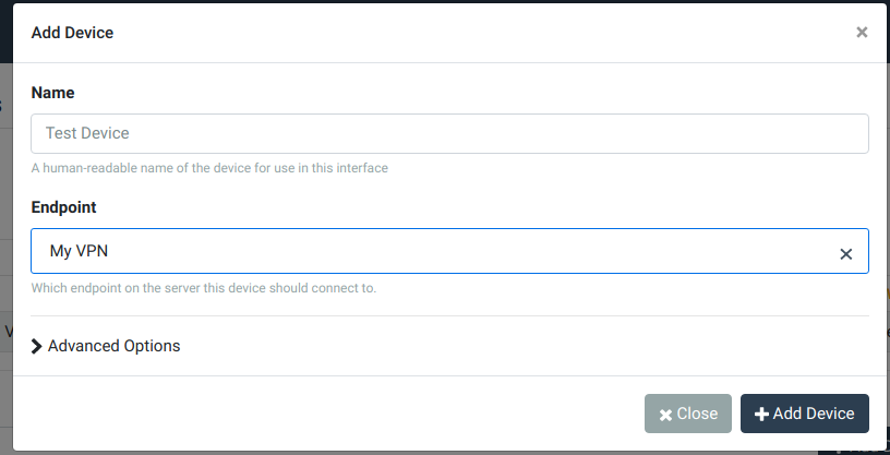 The device configuration