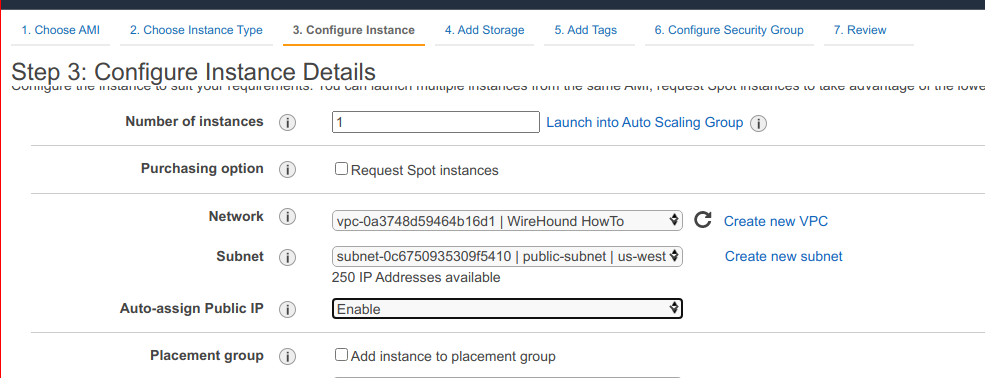 The instance details tab for Host A